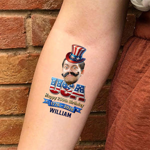 Custom Party Tattoo- Personalized America 250th Anniversary Gifts For Mom, Dad, Brother, Sister, Kids