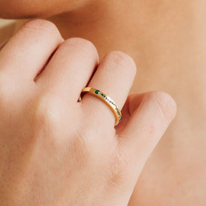 Personalized Floral Ring with Birthstones Flower Design Ring for Women