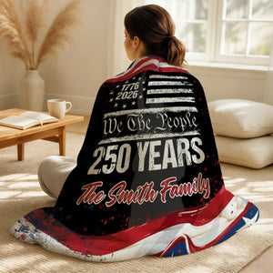 250 Years America 250th Birthday 1776-2026 Personalized Blanket Gift for Family