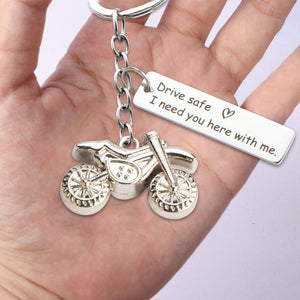Drive Safe-Personalized Motorcycle Keychain