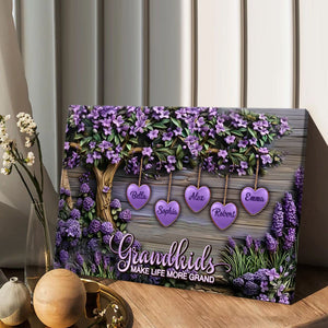 Personalized Grandma Canvas Poster - Celebrate Family Love! 'Grandkids Make Life Grand'