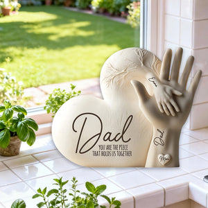 Dad You Are The Piece That Holds Us Together - Personalized Father Custom Shaped Acrylic Plaque