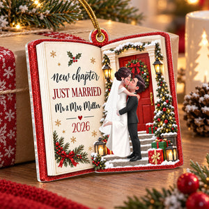 "Just Married β New Chapter, New Memories" β Personalized Acrylic Ornament | Christmas Tree Keepsake For Couples