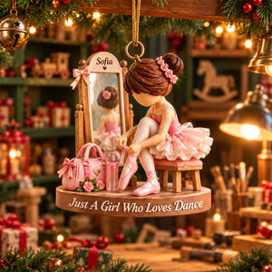 Just a Girl Who Loves Dance - Personalized Dance Ornament,Ballet Christmas