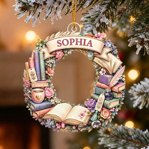 "Reading Is A Journey" โ Personalized Christmas Acrylic Hanging Ornament | Gift For Book Lovers
