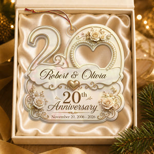 "Mr & Mrs" Personalized Wedding Anniversary Acrylic Ornament β Christmas Keepsake Gift For Couples