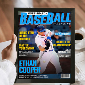Personalized Baseball Magazine Cover, Custom Sport Magazine Cover, Baseball Player Gift, Unique Gifts For Baseball Player, Baseball Gifts