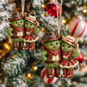 Our First Christmas Together β Personalized Cowboy Couple Wooden Ornament | Custom Keepsake Gift For Couples