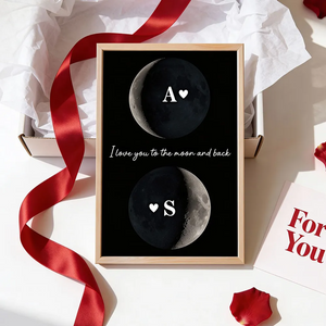 Custom Couple Birth Date Moon Phase - Personalized Poster - Valentine's Day Gift For Couple