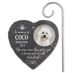 Personalized Memorial Garden Slate & Hook - Loss Of pet Sympathy Gift, Dog Memorial Stone