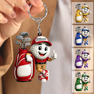 Golf Player Keychain β Personalized Gift For Golf Lovers