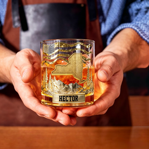 Personalized "The State Pride" Whiskey Glass β Luxury Patriotic Gift