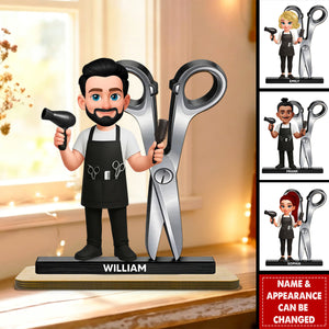 Hairdresser Man Woman - Personalized Wooden Plaque - Gift For Hairdressers