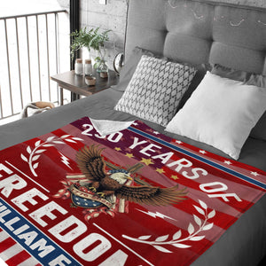 Personalized Family Name America 250th of Freedom With Eagle Blanket