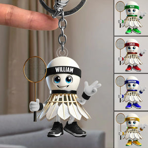 Personalized Badminton Keychain, Gift For Badminton Lover