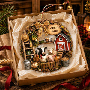"My Farm" – Personalized Christmas Acrylic Hanging Ornament | Gift For Farmers & Farm Lovers