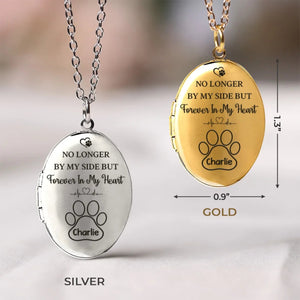 You Left Paw Prints On My Heart - Memorial Personalized Custom Locket Necklace Gift For Pet Lovers