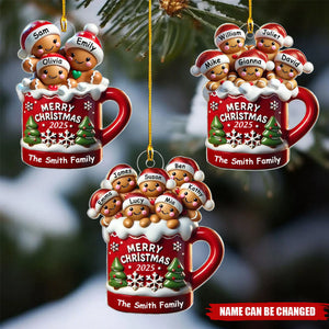 Cookie Family In Hot Cocoa Christmas Personalized Acrylic Ornament