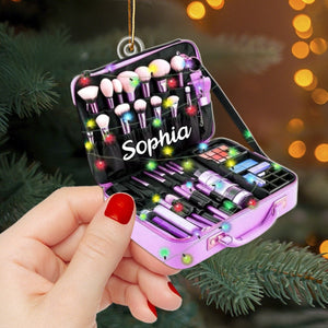 Personalize Makeup Crylic Christmas Ornament, Custom Name Acrylic Ornament