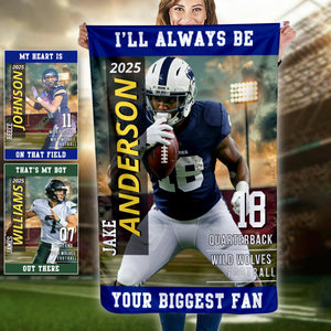 American Football Photo Flag My Heart Is On That Field - Personalized Gift For Football Player