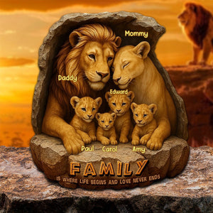 Personalized Gifts For Family Plaque- Custom 'Roaring Family' Plaque