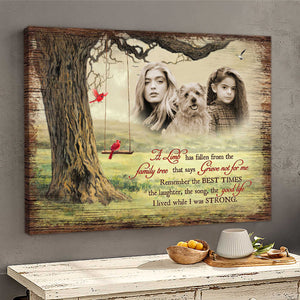 A Limb Has Fallen From the Family Tree,Add Deceased Loved One to Photo,Personalized Family Portrait Memorial Canvas Poster