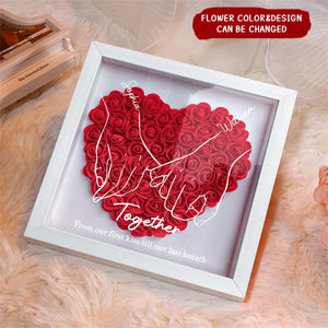 Personalized I Love You Forever & Always - Couple Flower Shadow Box