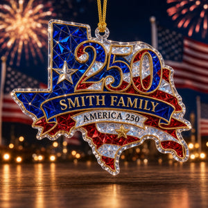 Personalized "The State Pride" Acrylic Hanging Ornament β Celebrating America 250th Anniversary | Luxury Patriotic Gift