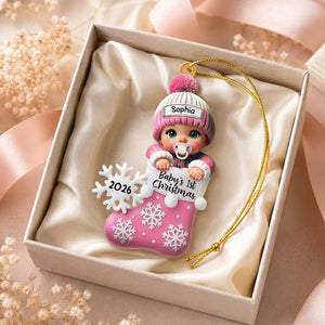 Baby In Christmas Stocking β Baby's 1st Christmas Personalized Ornament