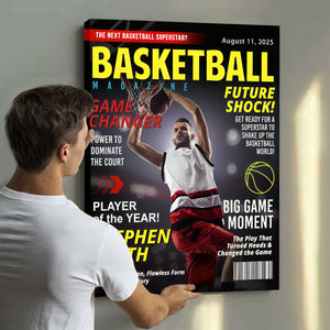 Custom Basketball Magazine Cover, Gift For Basketball Player, Graduation Gift For Basketball Player, Personalized Basketball Gifts