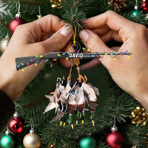 Personalized Duck Hunting Acrylic Christmas Ornament โ Custom Name Gift For Hunters