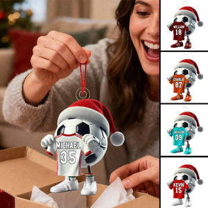 Custom Name Soccer Ornament, Soccer Lover Personalized Christmas Gift