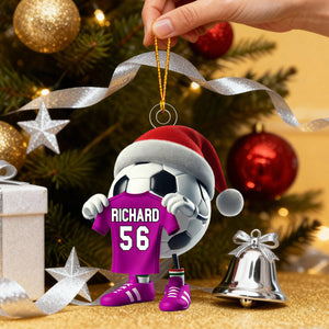 Custom Name Soccer Ornament, Soccer Lover Personalized Christmas Gift