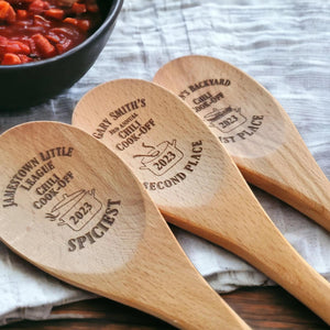 Chili Cookoff Personalized Mixing Spoon, Wooden Spoon