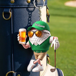 Personalized Keychain β Beer & Golf Design | A Unique Gift For Golf Lovers And Golfers