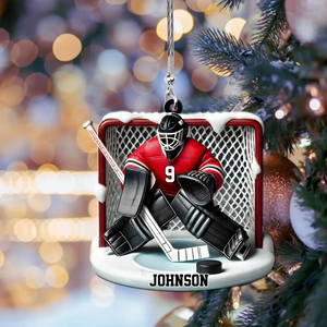 Perfect Gift For Hockey Golie, Hockey Lovers Personalized Hockey Goal Keeper Shaped Ornament