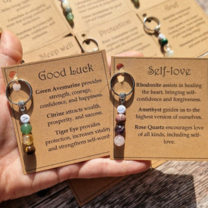 Good Luck, New Beginnings, Self Love, Success Healing Personalized Crystal Keyring
