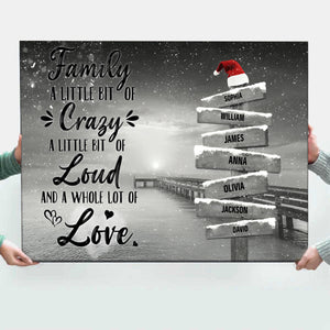 Family A Little Bit Of Crazy Personalized Family Christmas Poster