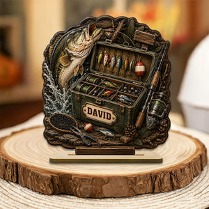 Personalized Name Fishing Tackle Box Wooden Plaque