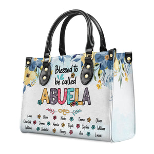 Blessed Nana - Personalized Leather Handbag Gift For Mom And Grandma