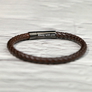 Personalized Memorial Buckle Leather Bracelet