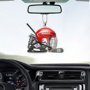 Personalized Hockey Helmet Shaped Ornament – Gift For Hockey Lovers