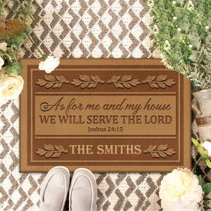 Personalized As For Me And For My House We Will Serve The Lord Doormat