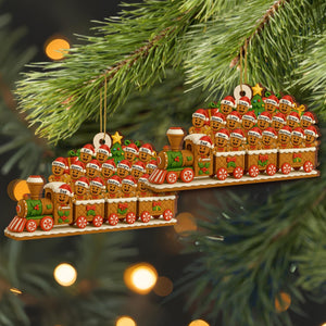 Christmas Express With Cheerful Cookie Passengers, Personalized Custom Wood Ornament