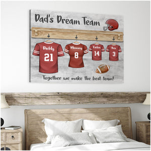 Personalized Father's Canvas Print - Father’s Dream Football Gifts Team