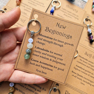 Good Luck, New Beginnings, Self Love, Success Healing Personalized Crystal Keyring