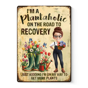 More Plants Less Stress - Family Personalized Metal Sign Gift For Yourself, Best Friends, Gardening Lovers