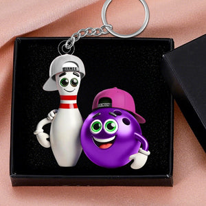 Custom Name Bowling Personalized Acrylic Keychain Gift For Bowling Lover