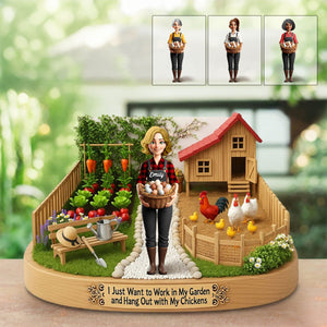 I Just Want to Work in My Garden Farm Girl - Personalized Acrylic Plaque Gifts For Farmers