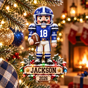 Personalized Football Nutcracker Flat Acrylic Ornament